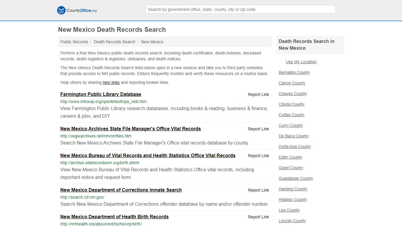 Death Records Search - New Mexico (Death Certificates ...